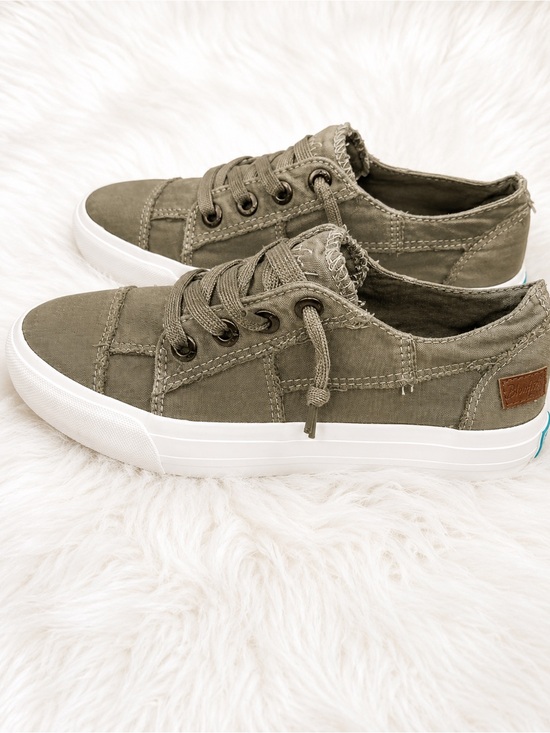 Blowfish Malibu Shoes - Olive Canvas Low-Top Sneakers - Casual Women's Shoes